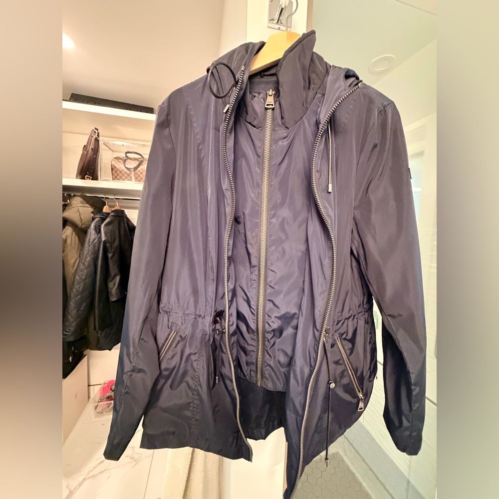 DKNY Navy Utility Hooded Jacket